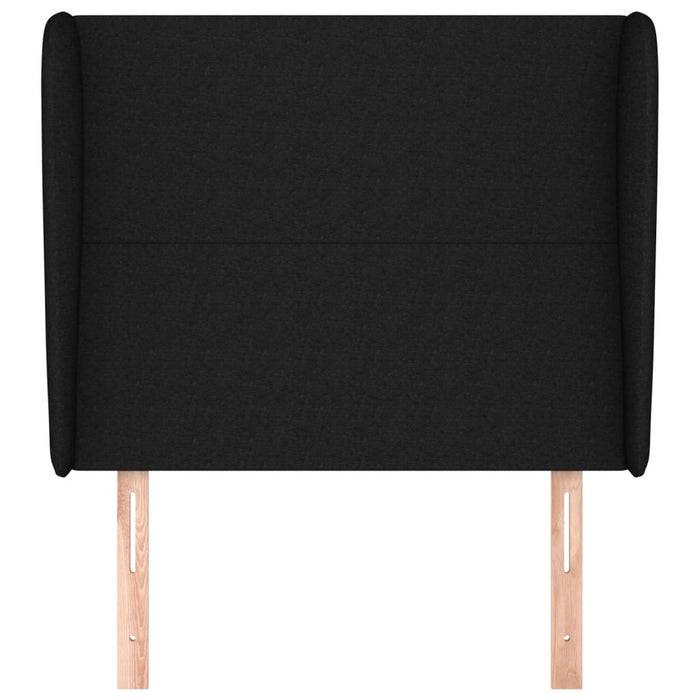 Tăblie de pat cu aripioare, negru, 93x23x118/128 cm, textil - WALTI WALTI