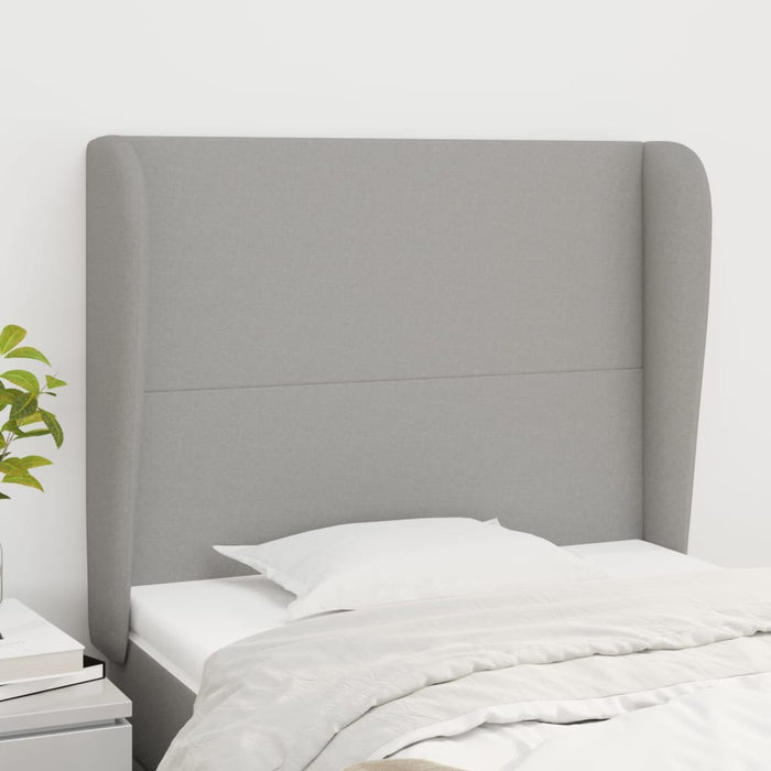 Tăblie de pat cu aripioare gri deschis 103x23x118/128 cm textil WALTI