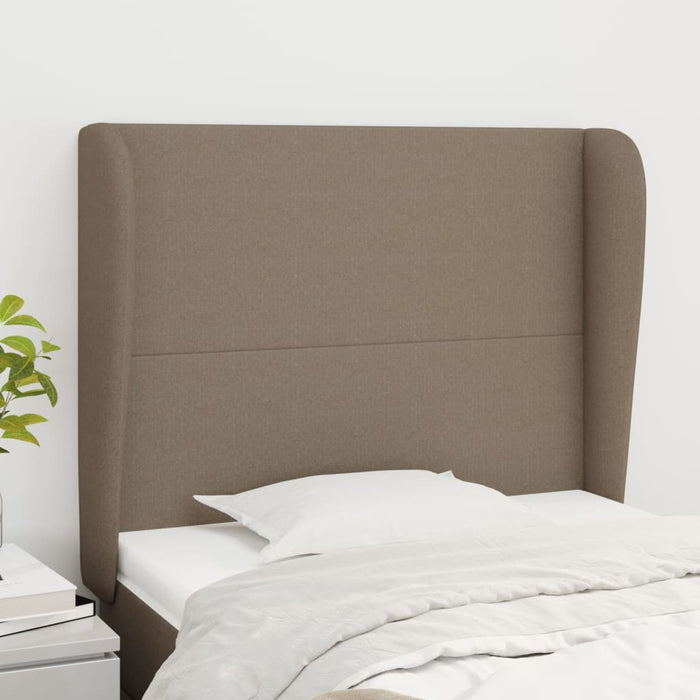 Tăblie de pat cu aripioare gri taupe 103x23x118/128 cm textil WALTI