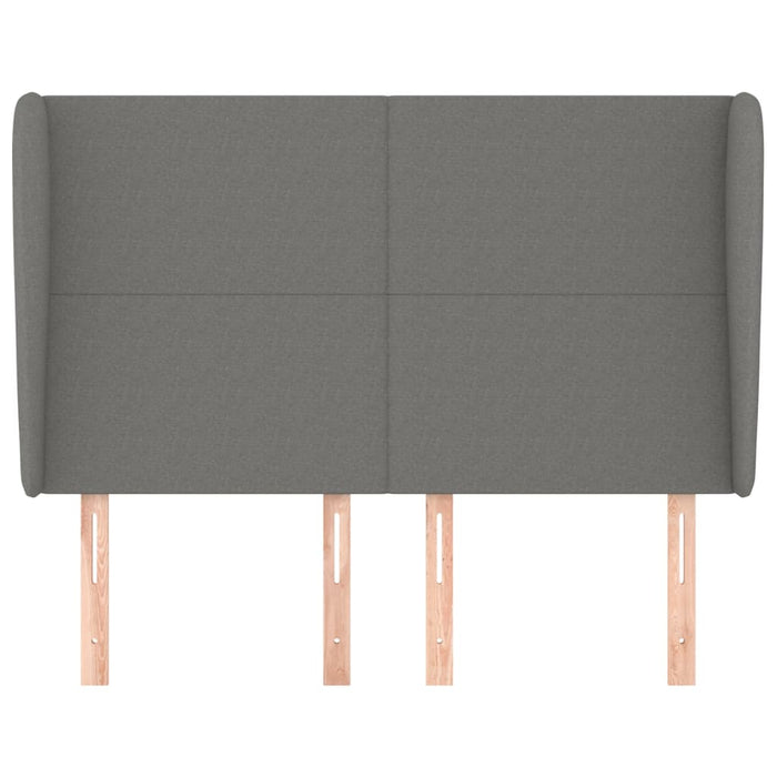 Tăblie de pat cu aripioare gri închis 147x23x118/128 cm textil - WALTI WALTI