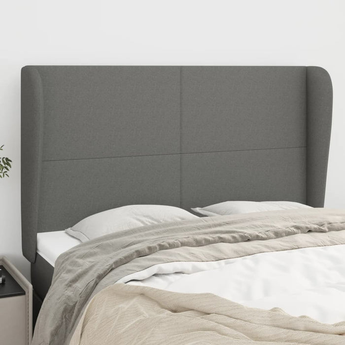 Tăblie de pat cu aripioare gri închis 147x23x118/128 cm textil - WALTI WALTI
