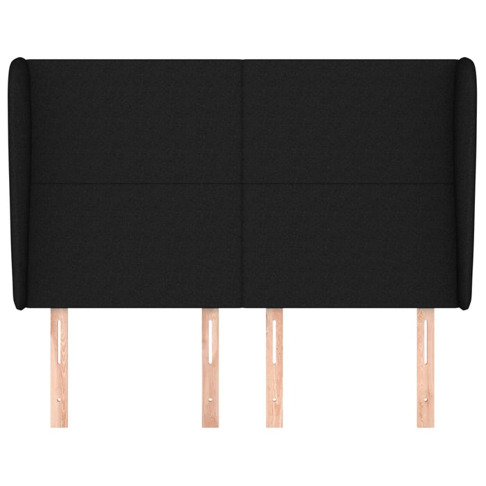 Tăblie de pat cu aripioare, negru, 147x23x118/128 cm, textil - WALTI WALTI