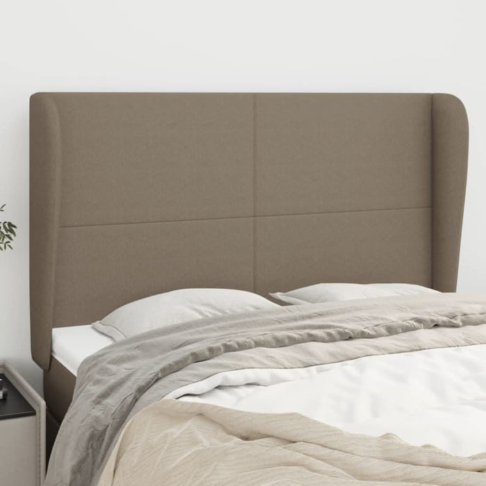 Tăblie de pat cu aripioare gri taupe 147x23x118/128 cm textil - WALTI WALTI