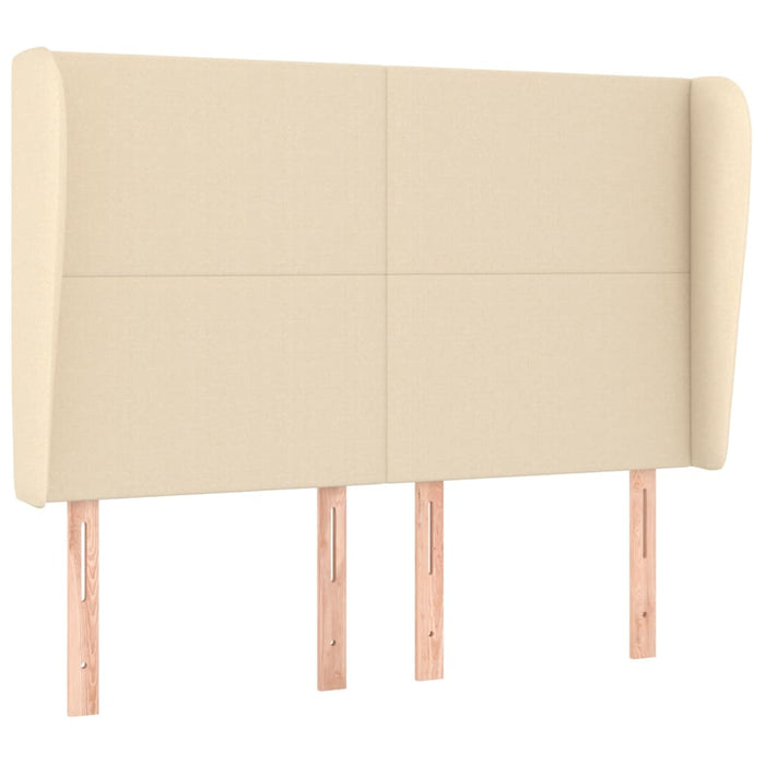 Tăblie de pat cu aripioare, crem, 147x23x118/128 cm, textil - WALTI WALTI