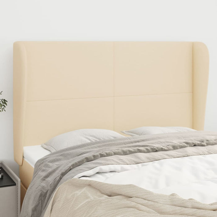 Tăblie de pat cu aripioare, crem, 147x23x118/128 cm, textil - WALTI WALTI