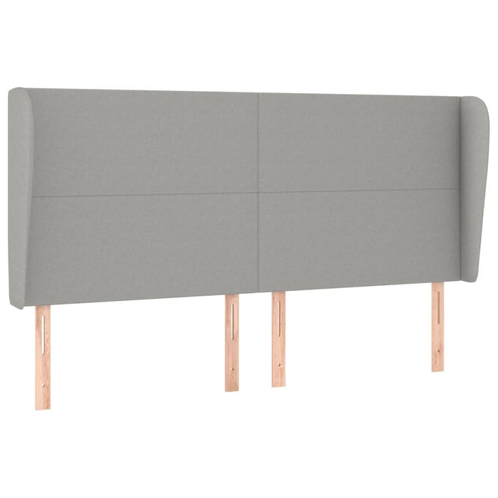Tăblie de pat cu aripioare gri deschis 163x23x118/128 cm textil WALTI