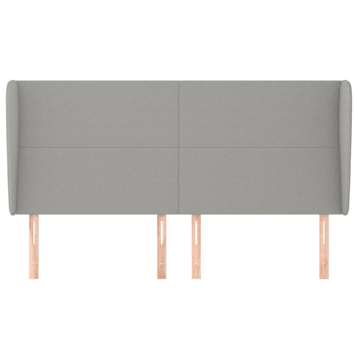 Tăblie de pat cu aripioare gri deschis 163x23x118/128 cm textil WALTI