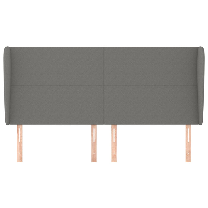 Tăblie de pat cu aripioare gri închis 163x23x118/128 cm textil WALTI