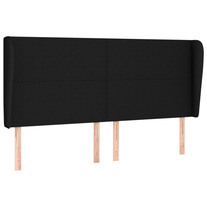 Tăblie de pat cu aripioare, negru, 163x23x118/128 cm, textil - WALTI WALTI