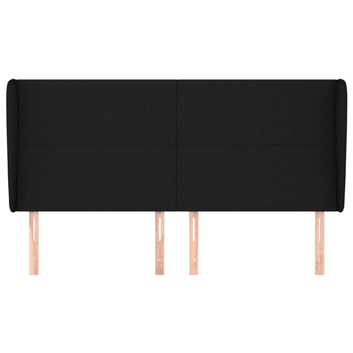 Tăblie de pat cu aripioare, negru, 163x23x118/128 cm, textil - WALTI WALTI