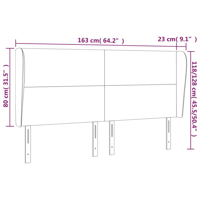Tăblie de pat cu aripioare, negru, 163x23x118/128 cm, textil - WALTI WALTI