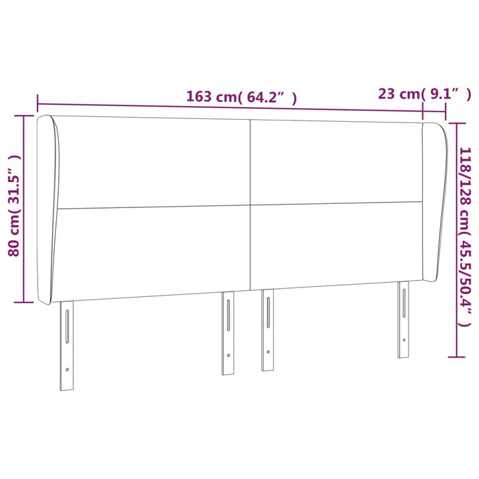 Tăblie de pat cu aripioare maro închis 163x23x118/128 cm textil - WALTI WALTI