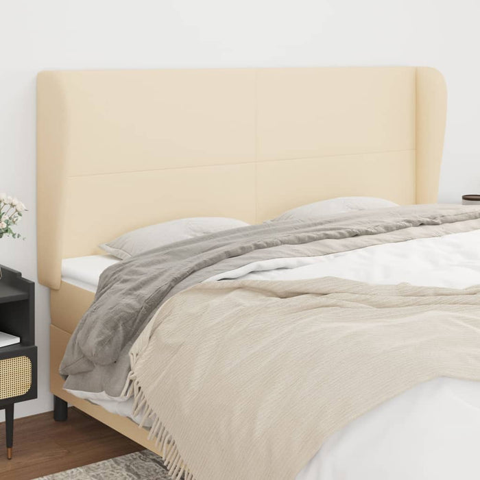 Tăblie de pat cu aripioare, crem, 183x23x118/128 cm, textil - WALTI WALTI