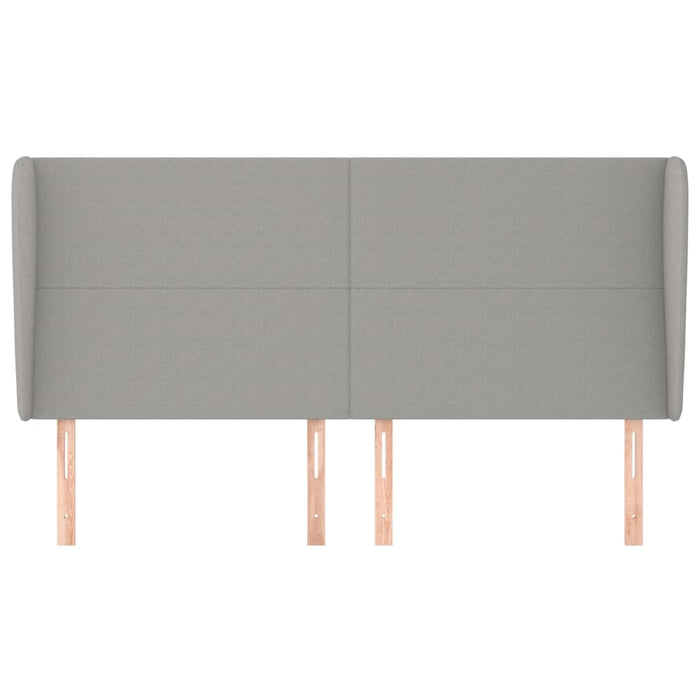 Tăblie de pat cu aripioare gri deschis 203x23x118/128 cm textil WALTI