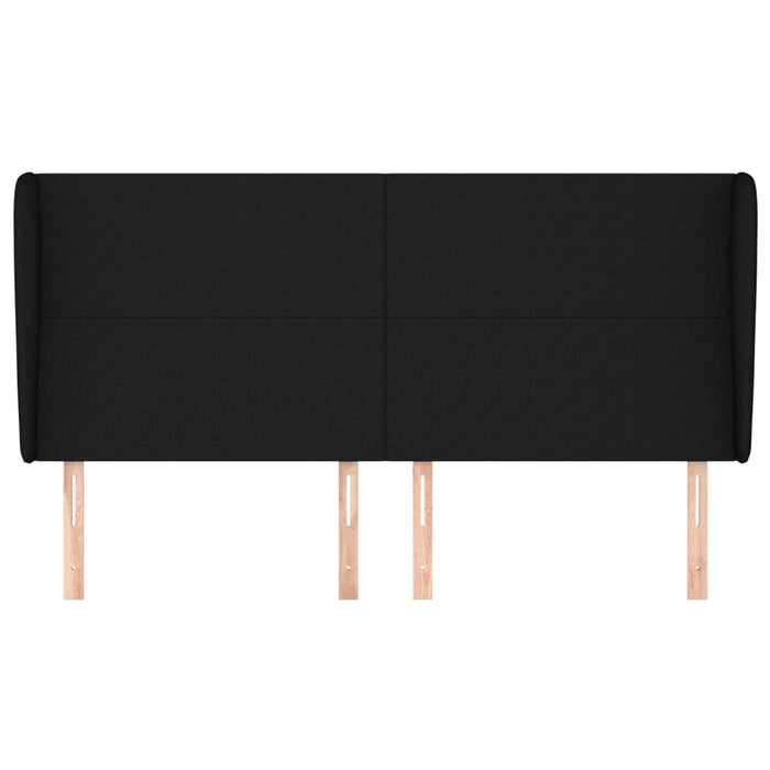 Tăblie de pat cu aripioare, negru, 203x23x118/128 cm, textil - WALTI WALTI
