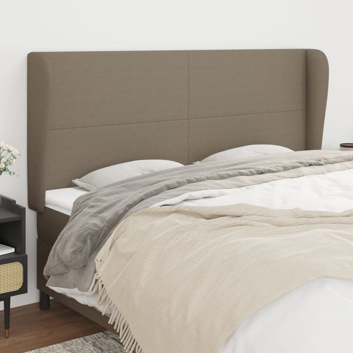 Tăblie de pat cu aripioare gri taupe 203x23x118/128 cm textil WALTI