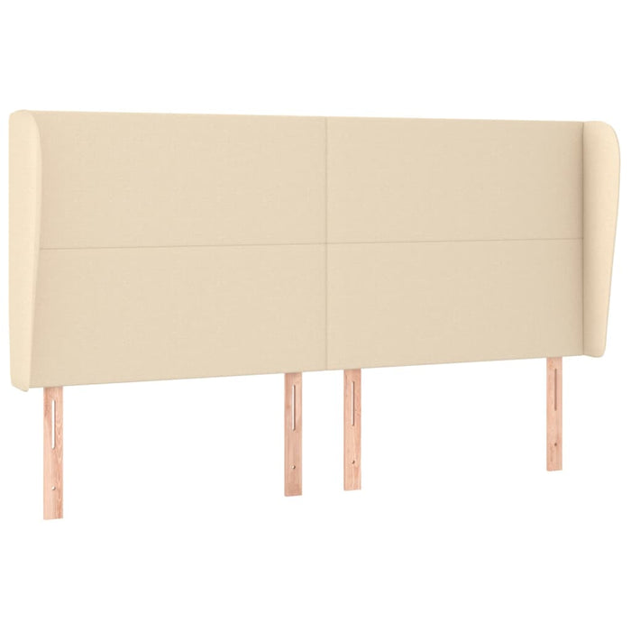 Tăblie de pat cu aripioare, crem, 203x23x118/128 cm, textil WALTI