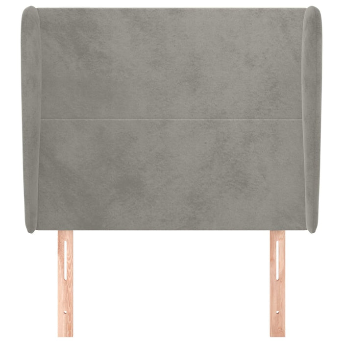 Tăblie de pat cu aripioare gri deschis 83x23x118/128 cm catifea - WALTI WALTI