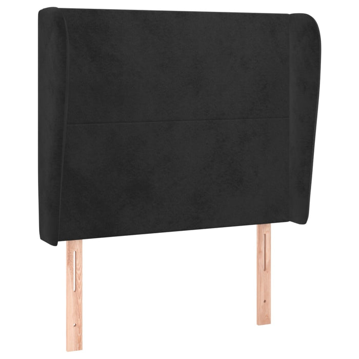 Tăblie de pat cu aripioare, negru, 83x23x118/128 cm, catifea - WALTI WALTI