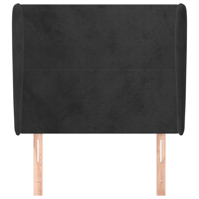 Tăblie de pat cu aripioare, negru, 83x23x118/128 cm, catifea - WALTI WALTI