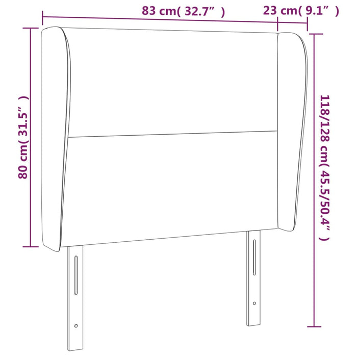 Tăblie de pat cu aripioare, negru, 83x23x118/128 cm, catifea - WALTI WALTI