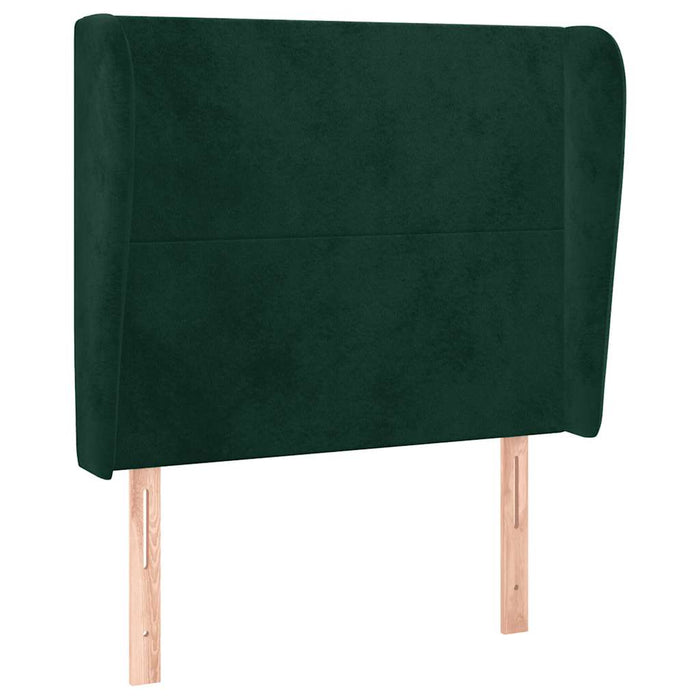 Tăblie pat cu aripioare verde închis 83x23x118/128 cm catifea WALTI