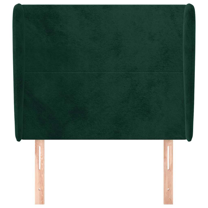 Tăblie pat cu aripioare verde închis 83x23x118/128 cm catifea WALTI