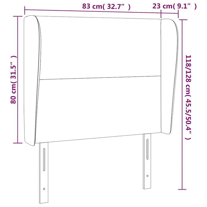 Tăblie pat cu aripioare verde închis 83x23x118/128 cm catifea WALTI