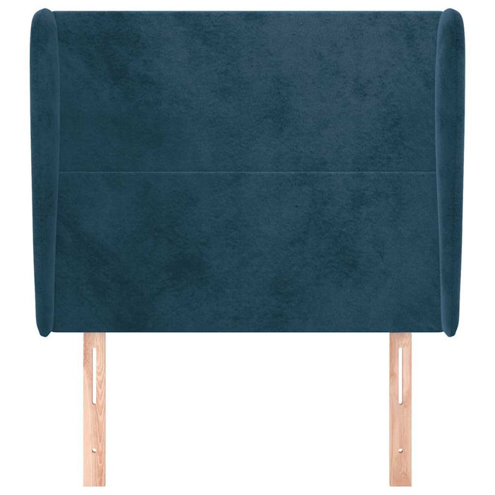 Tăblie pat cu aripioare albastru închis 83x23x118/128cm catifea WALTI