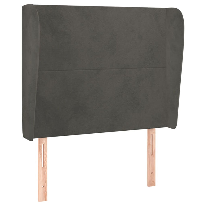 Tăblie de pat cu aripioare gri închis 93x23x118/128 cm catifea WALTI