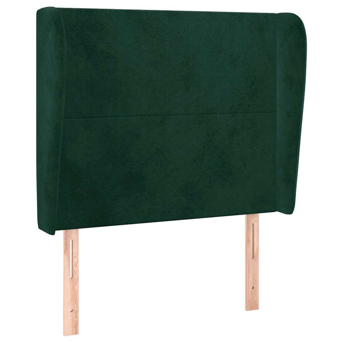 Tăblie pat cu aripioare verde închis 93x23x118/128 cm catifea WALTI