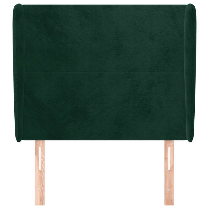 Tăblie pat cu aripioare verde închis 93x23x118/128 cm catifea WALTI