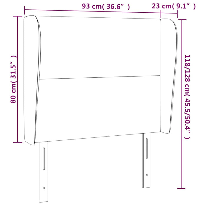Tăblie pat cu aripioare verde închis 93x23x118/128 cm catifea WALTI