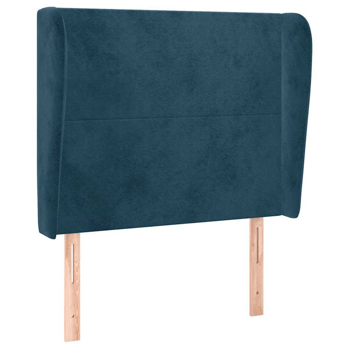 Tăblie pat cu aripioare albastru închis 93x23x118/128cm catifea WALTI