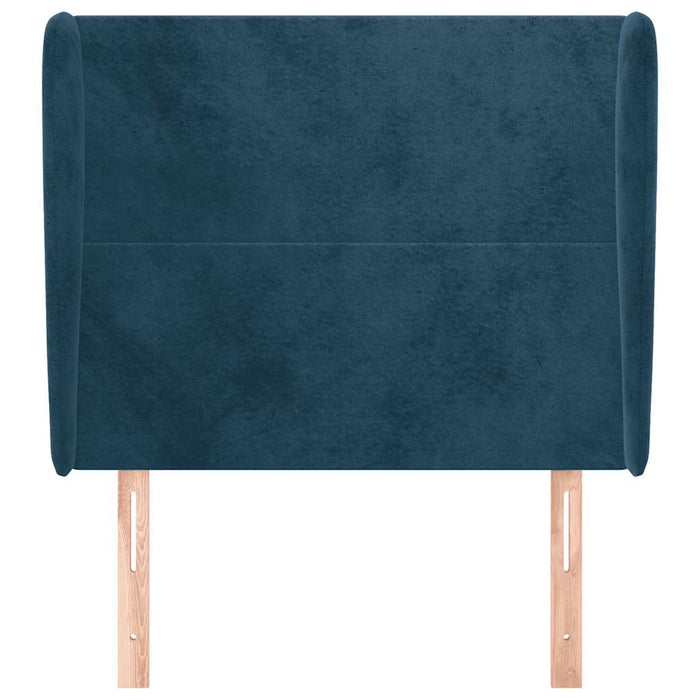 Tăblie pat cu aripioare albastru închis 93x23x118/128cm catifea WALTI