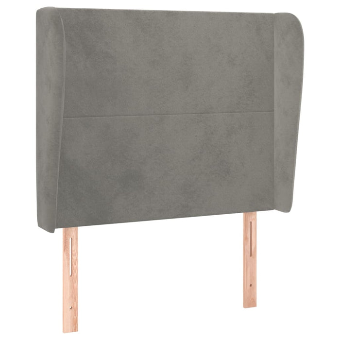 Tăblie de pat cu aripioare gri deschis 103x23x118/128cm catifea WALTI