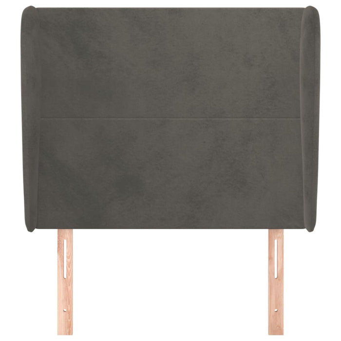Tăblie de pat cu aripioare gri închis 103x23x118/128 cm catifea WALTI