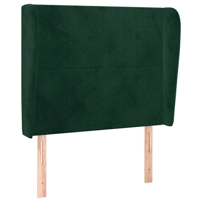 Tăblie pat cu aripioare verde închis 103x23x118/128 cm catifea WALTI