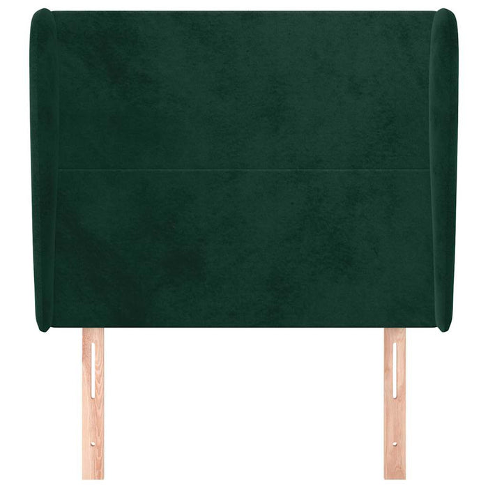 Tăblie pat cu aripioare verde închis 103x23x118/128 cm catifea WALTI