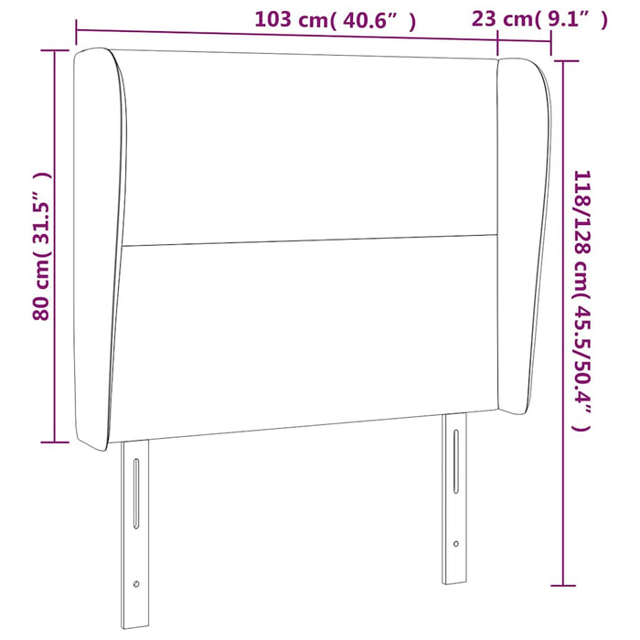 Tăblie pat cu aripioare verde închis 103x23x118/128 cm catifea WALTI