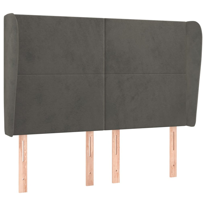 Tăblie de pat cu aripioare gri închis 147x23x118/128 cm catifea - WALTI WALTI