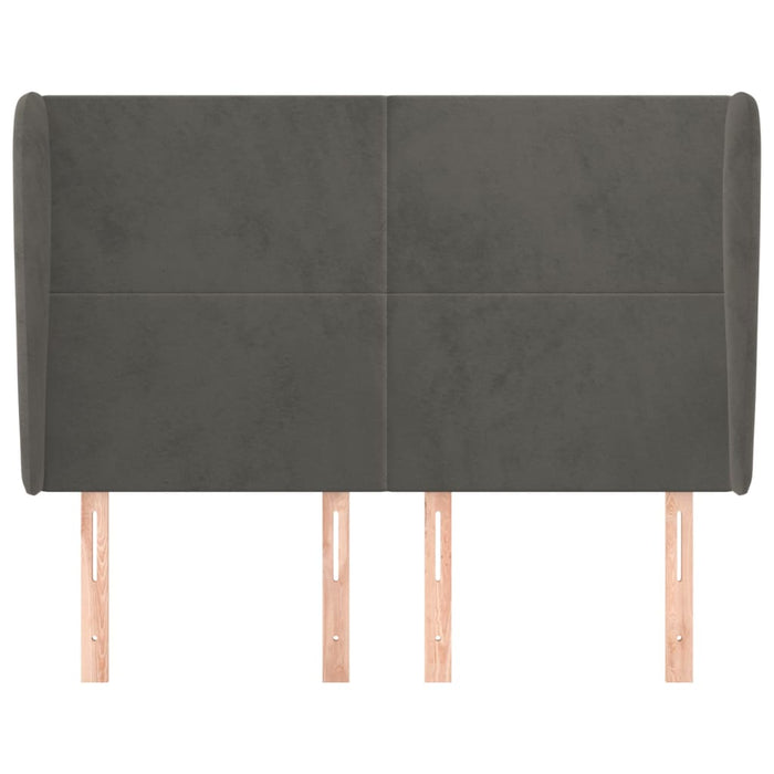 Tăblie de pat cu aripioare gri închis 147x23x118/128 cm catifea - WALTI WALTI