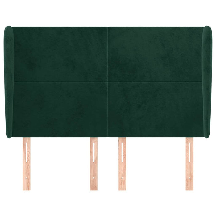 Tăblie pat cu aripioare verde închis 147x23x118/128 cm catifea WALTI