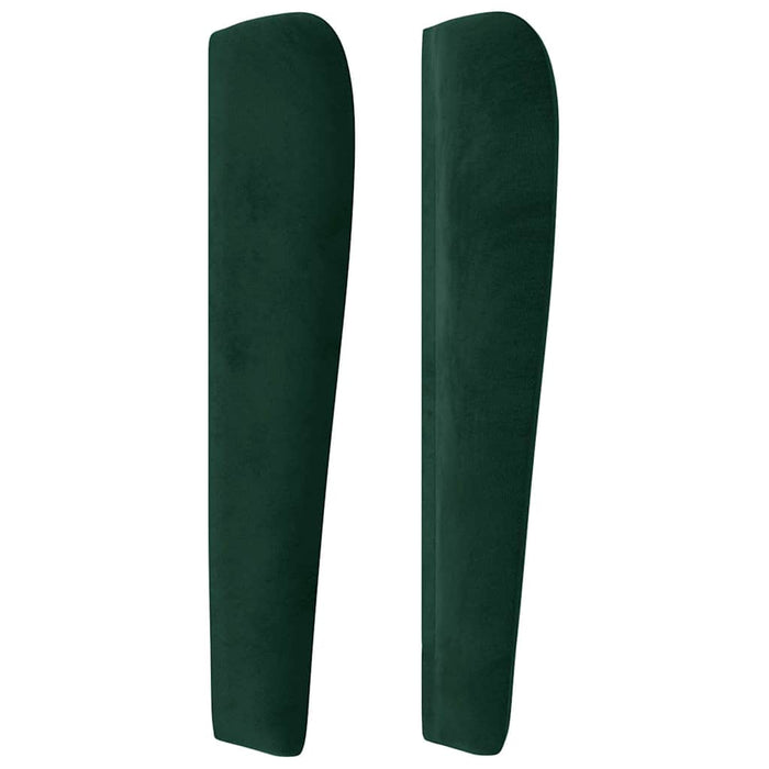 Tăblie pat cu aripioare verde închis 147x23x118/128 cm catifea WALTI