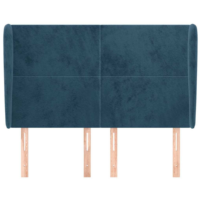 Tăblie pat cu urechi albastru închis 147x23x118/128 cm catifea WALTI