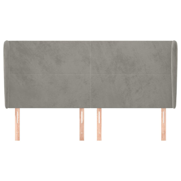 Tăblie de pat cu aripioare gri deschis 163x23x118/128cm catifea - WALTI WALTI