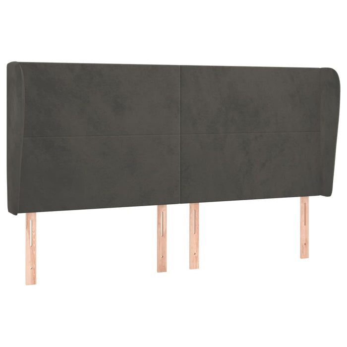 Tăblie de pat cu aripioare gri închis 163x23x118/128 cm catifea - WALTI WALTI