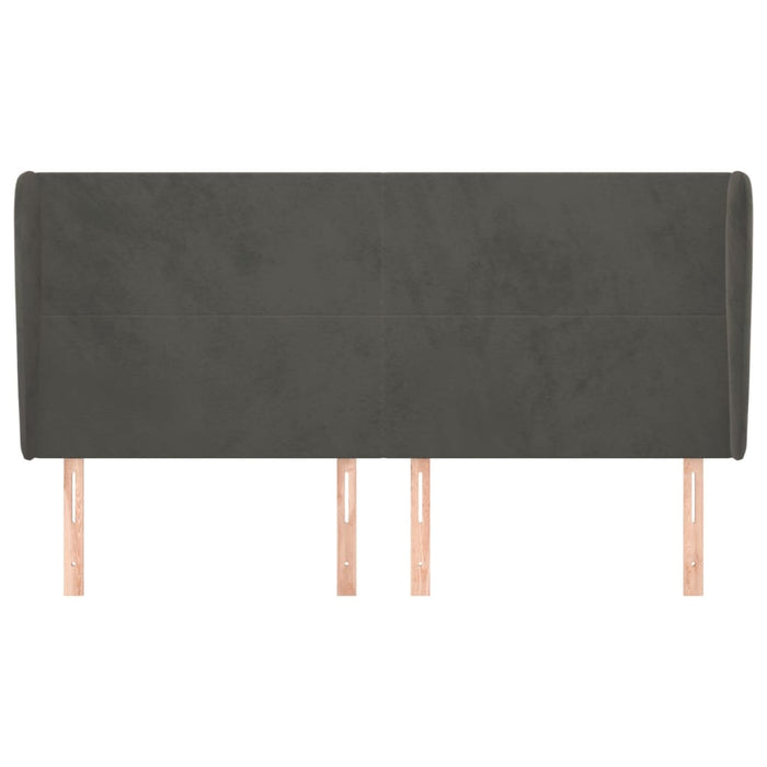 Tăblie de pat cu aripioare gri închis 163x23x118/128 cm catifea - WALTI WALTI