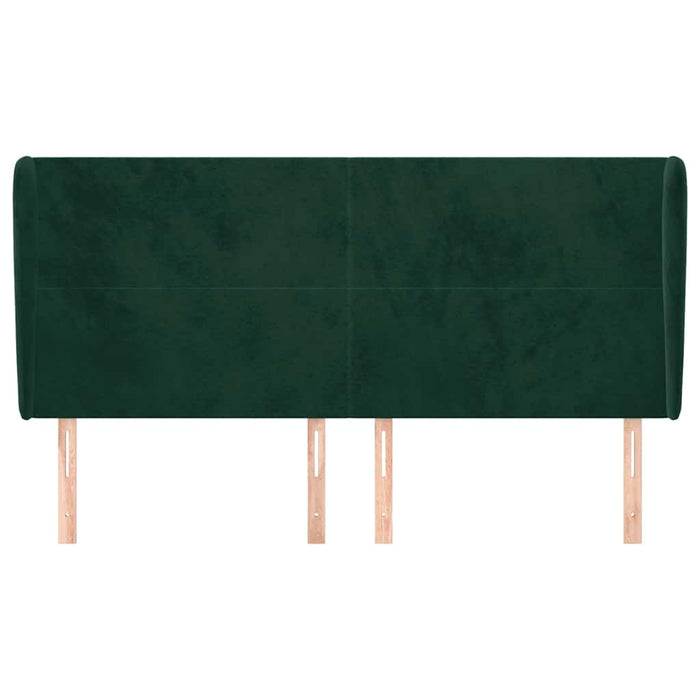 Tăblie pat cu aripioare verde închis 163x23x118/128 cm catifea WALTI