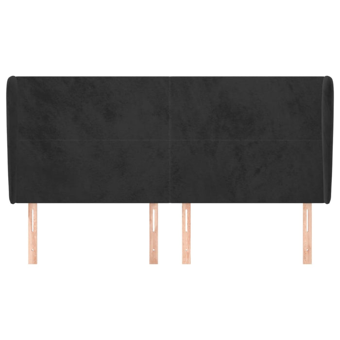Tăblie de pat cu aripioare, negru, 183x23x118/128 cm, catifea - WALTI WALTI